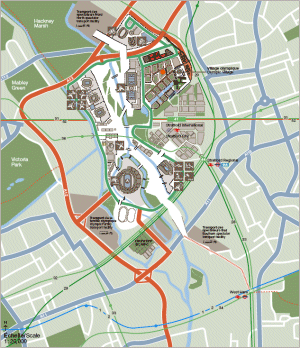 Plan of Olympic Park (from the London 2012 bid document)