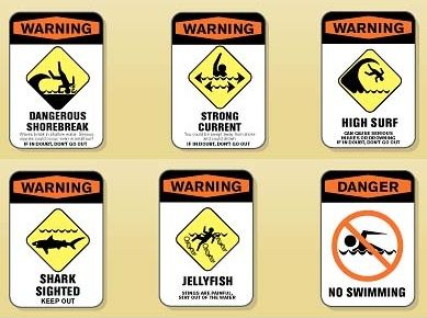 [Beach Signs Frequently Used at Sandy Beach]
