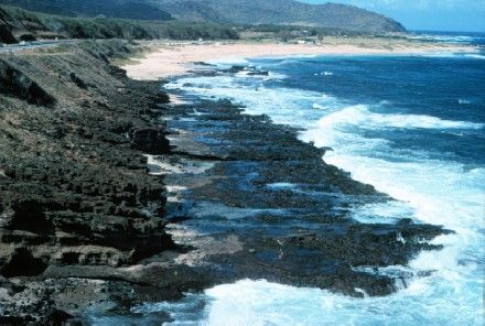 A View of Sandy Beach From the Halona Blow Hole Lookout