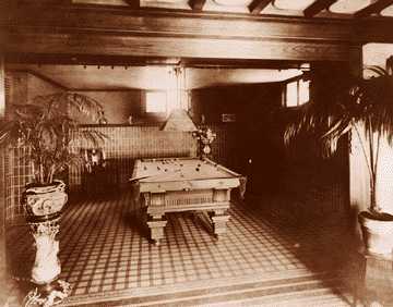 The mansion's billiard room featured Pewabic tile.