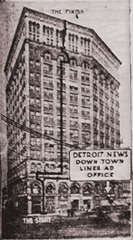 A Detroit News graphic from the period shows the path the climber took.