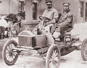 Tom Buick. left, son of David Buick, and Walter Marr, Buick's first chief engineer. 