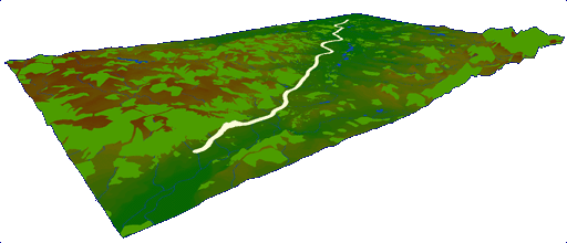 Moravian Gateway with route of motorway D47 from southwest. Click for large map.