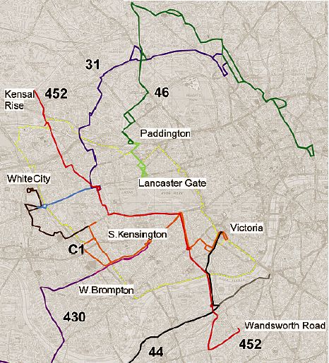 Bus extensions, diversions and new route in the extended congestion charge zone