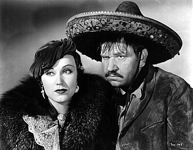 Fay Wray with Wallace Beery in &quot;Viva Villa,&quot; one of the &quot;A&quot; pictures she made at MGM.