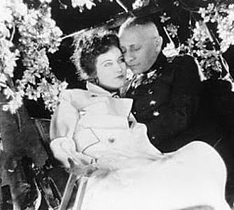 FAY WRAY in her other &quot;great movie,&quot; the silent film epic &quot;The Wedding March,&quot; with her co-star and director, Erich von Stroheim.