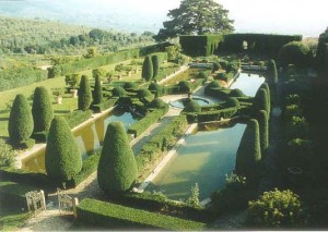 Water Garden and Exedra, seen from the Villa's logia