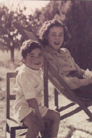 Mavis Pratt (nee Lowe) with her eldest son, John, about 1949