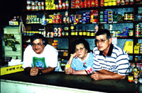 Peter, Mavis and John Pratt, behind the front counter at Wing Hing Long, 1998.