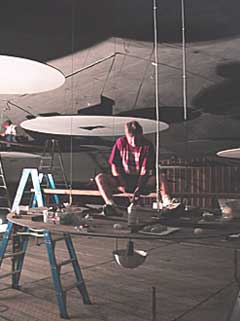 Work on theatre lights