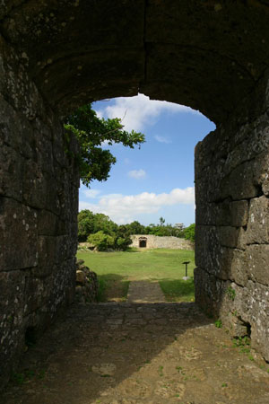 View of front gate from rear gate