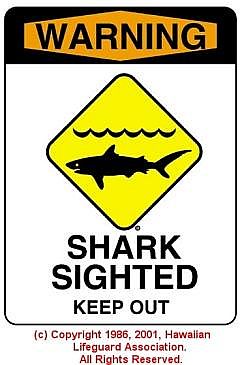 SHARK SIGHTED - &Acirc;&copy; 1986, 2001, Hawaiian Lifeguard Association. All Rights Reserved.