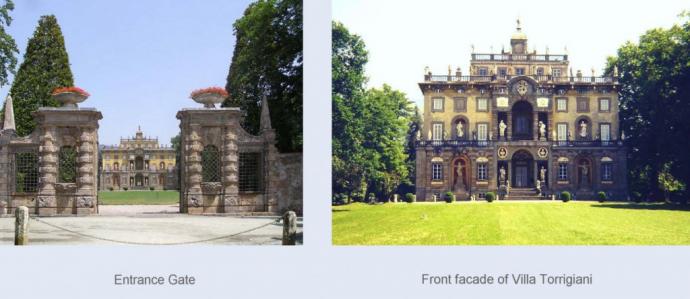 Villa Torrigiani gate and facade