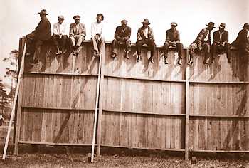 Throughout the early years of Bennett Park and Navin Field, fans outside the limits of the ballpark would set up &quot;wildcat' fences and bleachers to watch the games. 